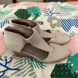 Zero + Maria Cornejo off-white wedge heels.